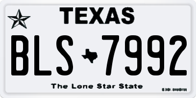 TX license plate BLS7992