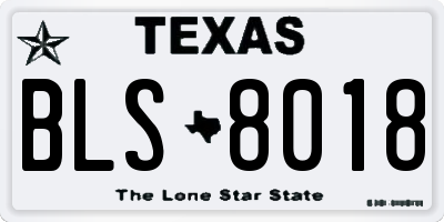 TX license plate BLS8018
