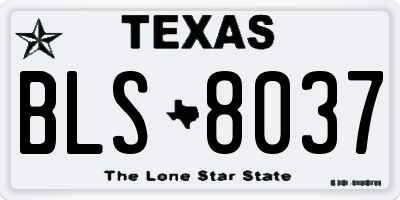TX license plate BLS8037