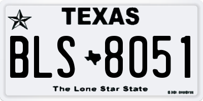 TX license plate BLS8051