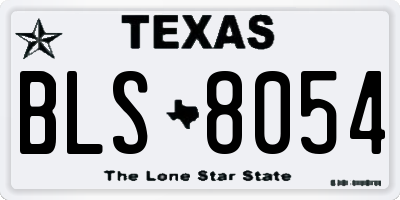 TX license plate BLS8054