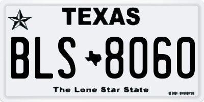 TX license plate BLS8060