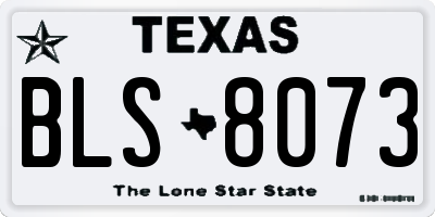 TX license plate BLS8073