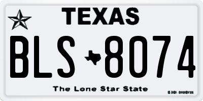 TX license plate BLS8074