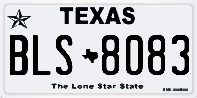 TX license plate BLS8083