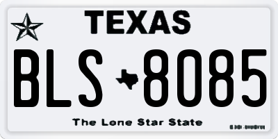 TX license plate BLS8085