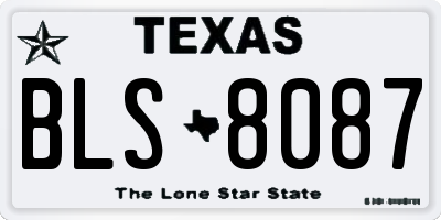 TX license plate BLS8087