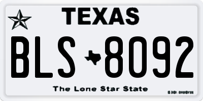 TX license plate BLS8092