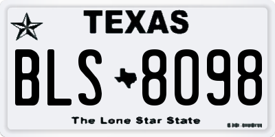 TX license plate BLS8098