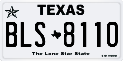 TX license plate BLS8110
