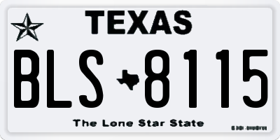 TX license plate BLS8115