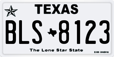 TX license plate BLS8123