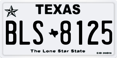 TX license plate BLS8125