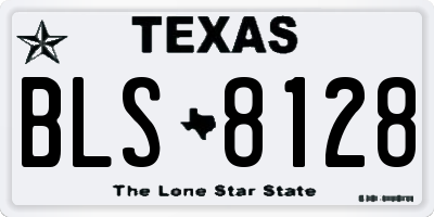 TX license plate BLS8128