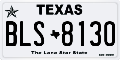 TX license plate BLS8130