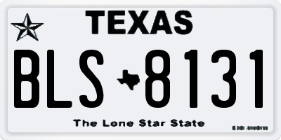 TX license plate BLS8131