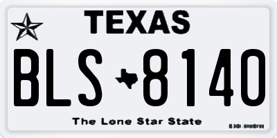 TX license plate BLS8140