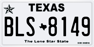 TX license plate BLS8149