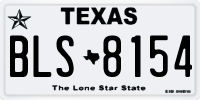 TX license plate BLS8154