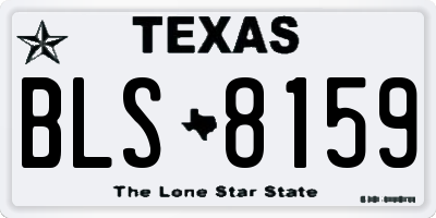TX license plate BLS8159