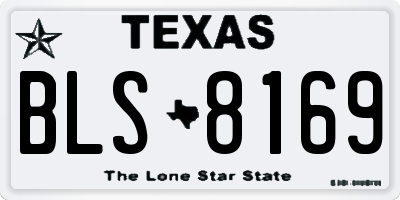 TX license plate BLS8169
