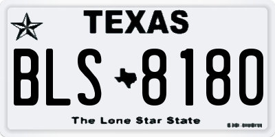 TX license plate BLS8180