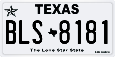 TX license plate BLS8181