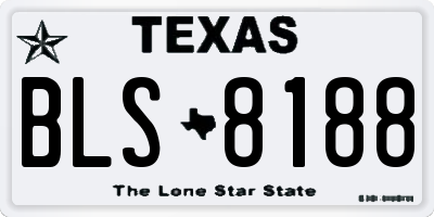 TX license plate BLS8188
