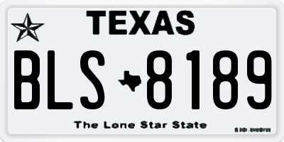 TX license plate BLS8189