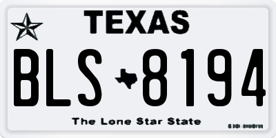 TX license plate BLS8194