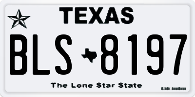 TX license plate BLS8197