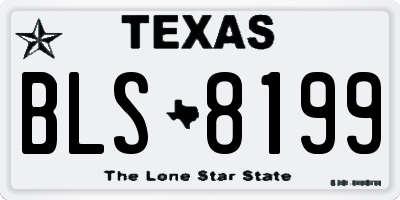 TX license plate BLS8199
