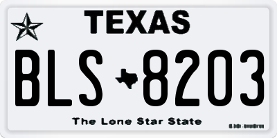 TX license plate BLS8203