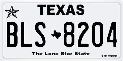 TX license plate BLS8204
