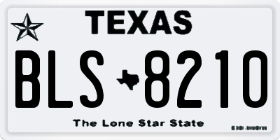 TX license plate BLS8210