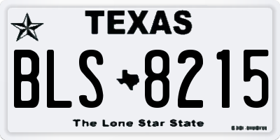 TX license plate BLS8215