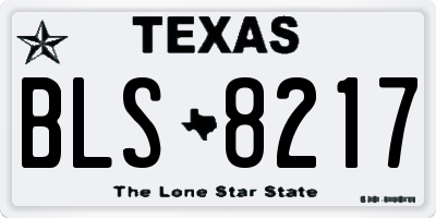 TX license plate BLS8217