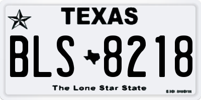 TX license plate BLS8218