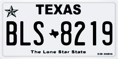 TX license plate BLS8219