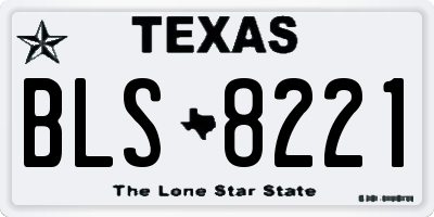 TX license plate BLS8221