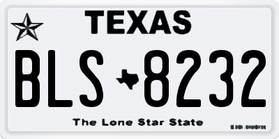 TX license plate BLS8232