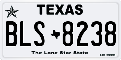 TX license plate BLS8238