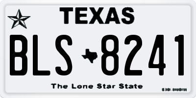 TX license plate BLS8241