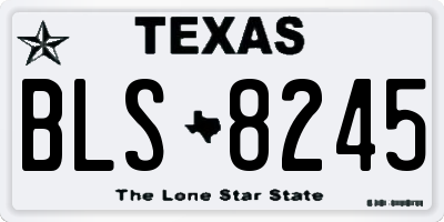 TX license plate BLS8245
