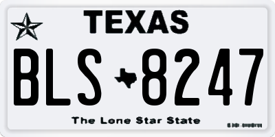 TX license plate BLS8247