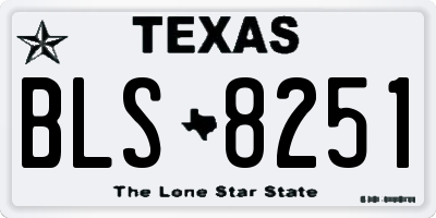 TX license plate BLS8251