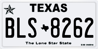 TX license plate BLS8262