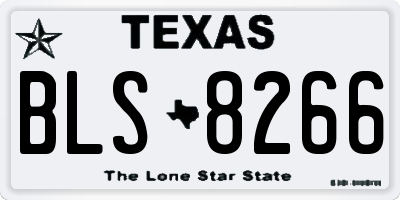 TX license plate BLS8266