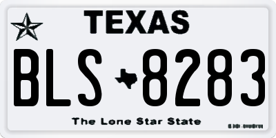 TX license plate BLS8283