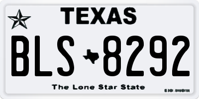 TX license plate BLS8292
